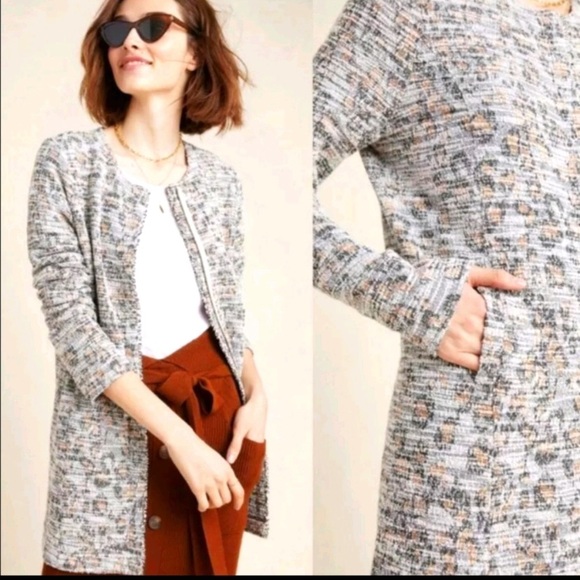 Anthropologie Dolan Leopard Tweed Longline Jacket - Picture 5 of 16